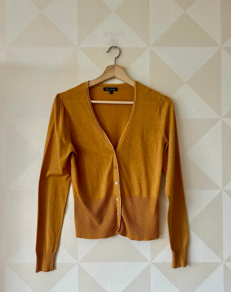 King Louie Cardi V Cocoon vest vestje mosterdgeel M/38, Kleding | Dames, Ophalen of Verzenden, Zo goed als nieuw, Maat 38/40 (M)