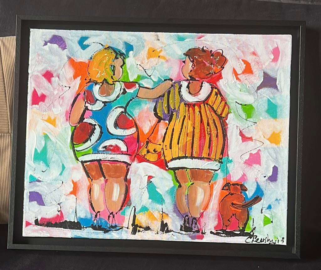 C.Leushuis schilderij 40 bij 50cm, Antiek en Kunst, Kunst | Schilderijen | Modern, Ophalen of Verzenden