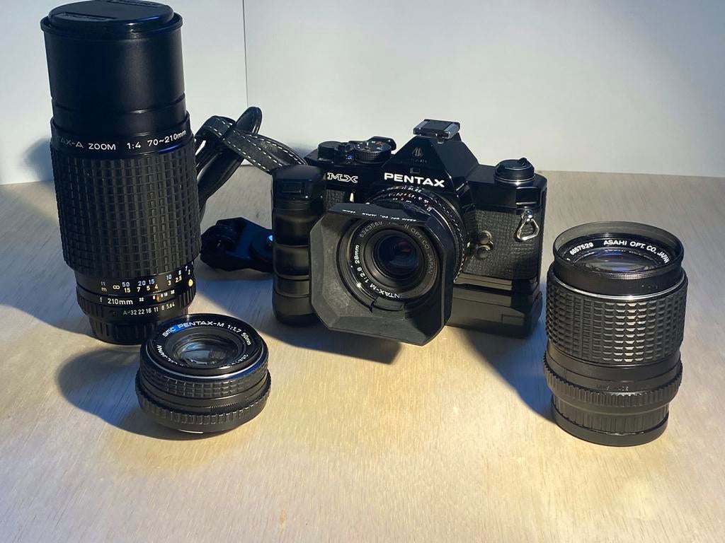 Pentax MX met 4 Lenzen & Winder, Ophalen of Verzenden, Gebruikt, Spiegelreflex, Pentax