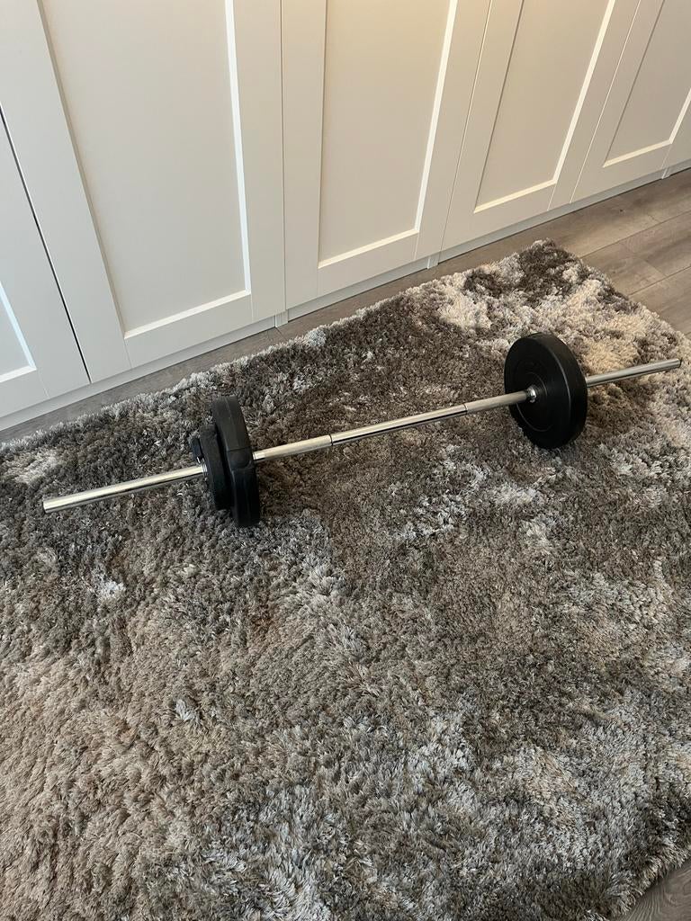 Dumbbell Set + Halterbank Tectake, Gebruikt, Krachtstation, Armen, Ophalen of Verzenden