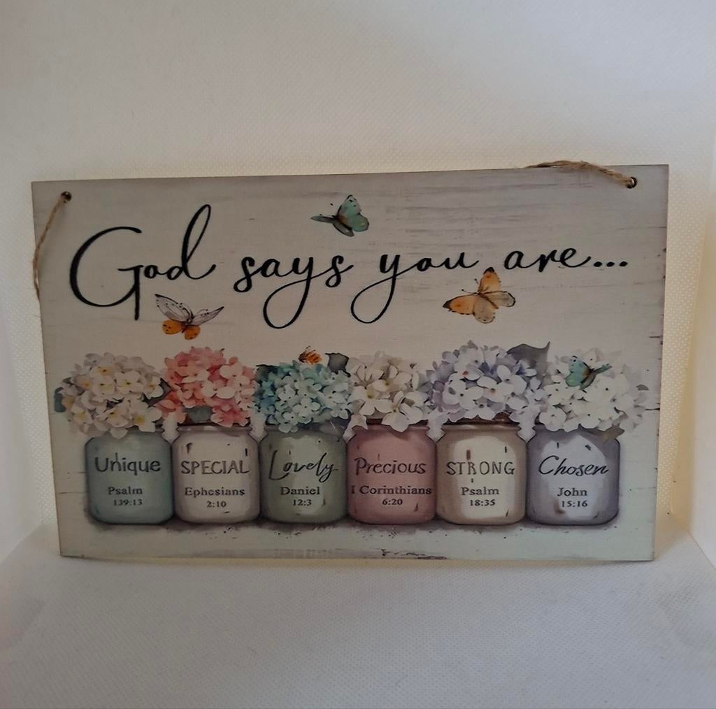 Houten bordje met christelijke tekst, Huis en Inrichting, Ophalen of Verzenden, Nieuw