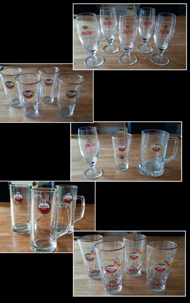 Amstelbier glazen amstel bier glas vaasje fluitje, Ophalen, Zo goed als nieuw, Glas of Glazen, Amstel