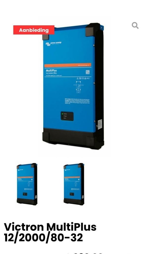 Victron Multiplus 12v 2000va 80a zgan, Ophalen of Verzenden, Nieuw, Overige typen