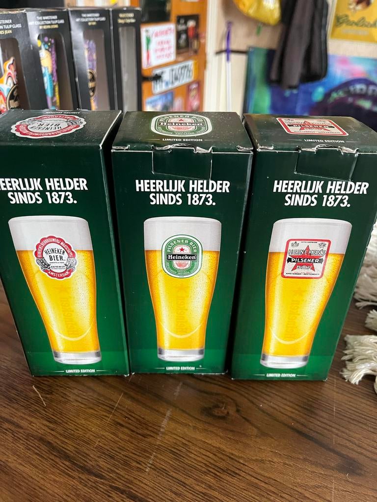 Heineken Limited Edition Glazen - Set van 3, Ophalen of Verzenden, Nieuw, Glas of Glazen, Heineken