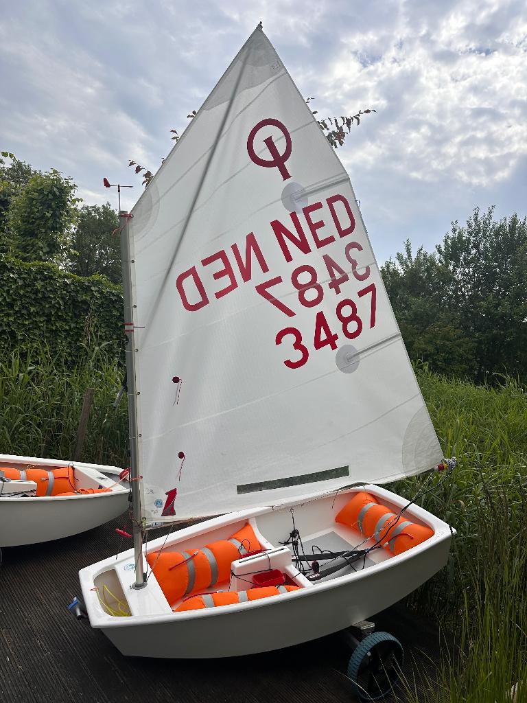 Optimist jeugdzeilboot NED 3487, Ophalen, Geen motor, Gebruikt, Optimist