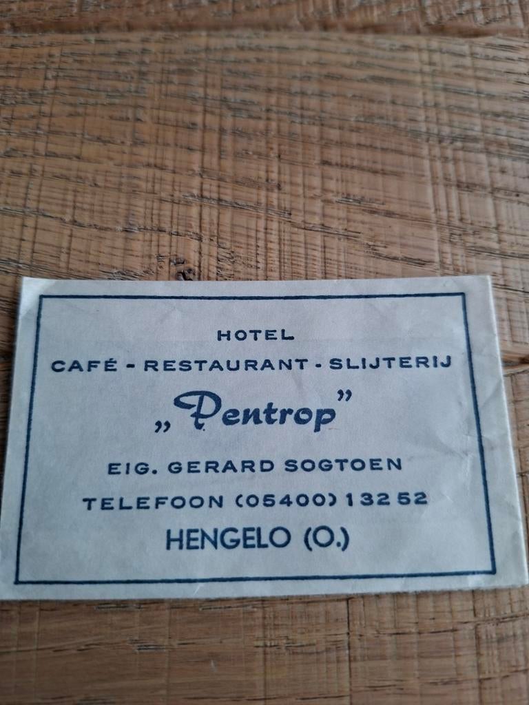 Suikerzakje Hotel Slijterij Pentrop Hengelo, Huis en Inrichting, Ophalen of Verzenden, Gebruikt