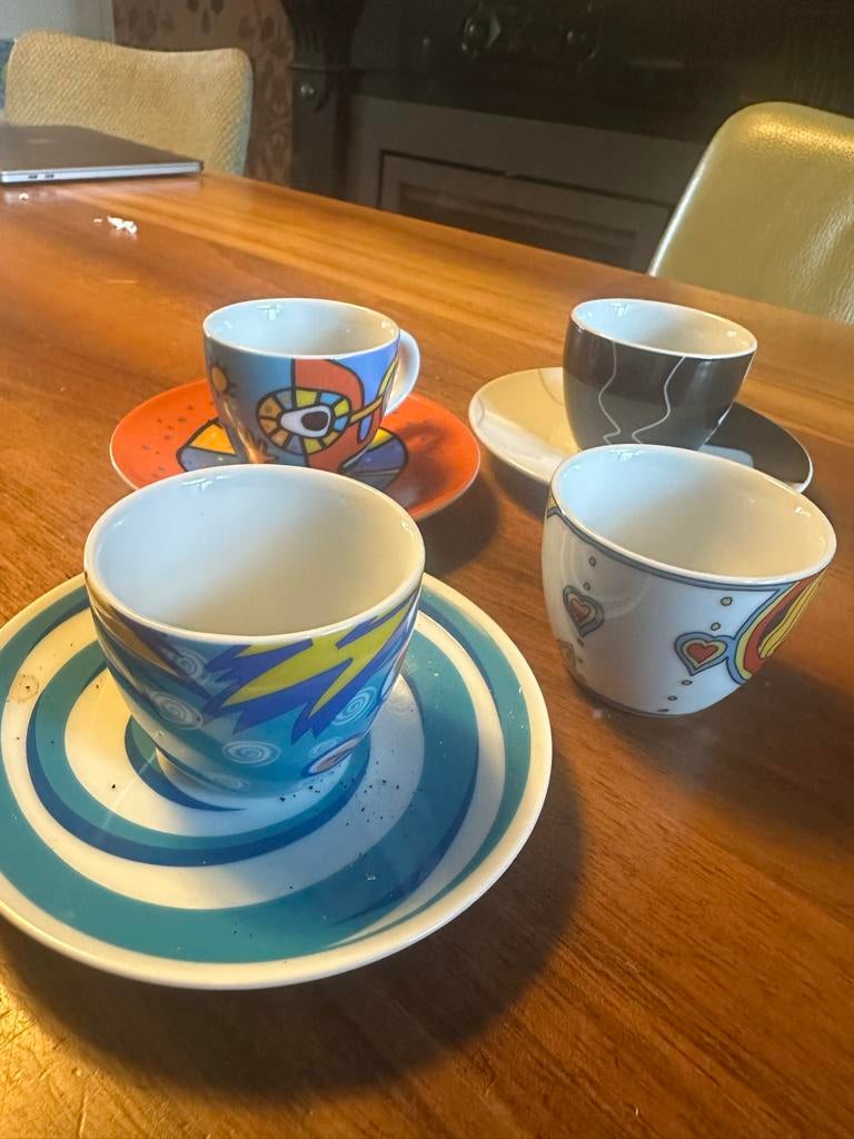 RITZENHOFF kopjes en schotels, Gebruikt, Keramiek, Ophalen of Verzenden, Overige stijlen