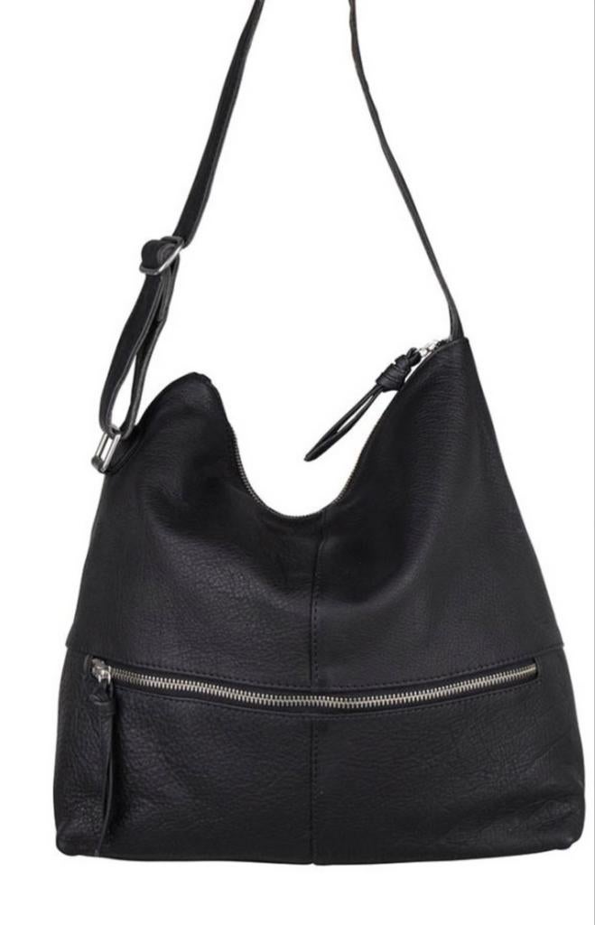 Mooie leren damestas - Zwart, Sieraden, Tassen en Uiterlijk, Tassen | Damestassen, Zo goed als nieuw, Handtas, Zwart, Ophalen of Verzenden