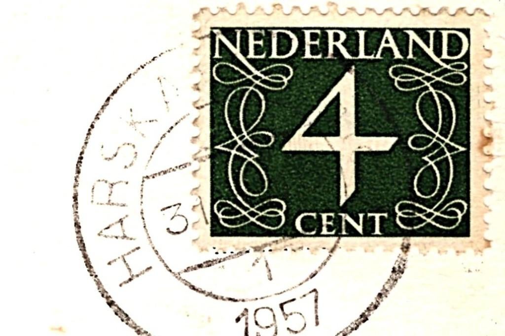 80508 Otterlo Zwembad de Zanding 1957 Gelopen met zegel, Ophalen of Verzenden, 1940 tot 1960, Gelopen, Gelderland