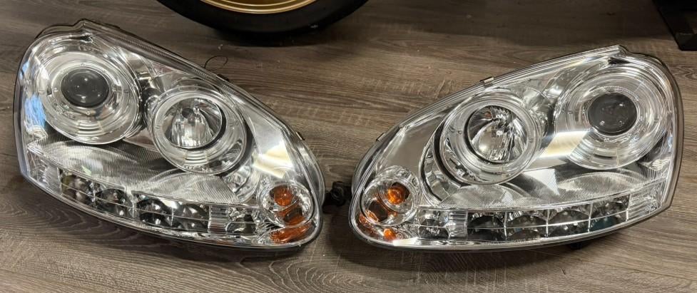 VW Golf 5 Koplampen Angel Eyes Chroom, Ophalen of Verzenden, Nieuw, Volkswagen