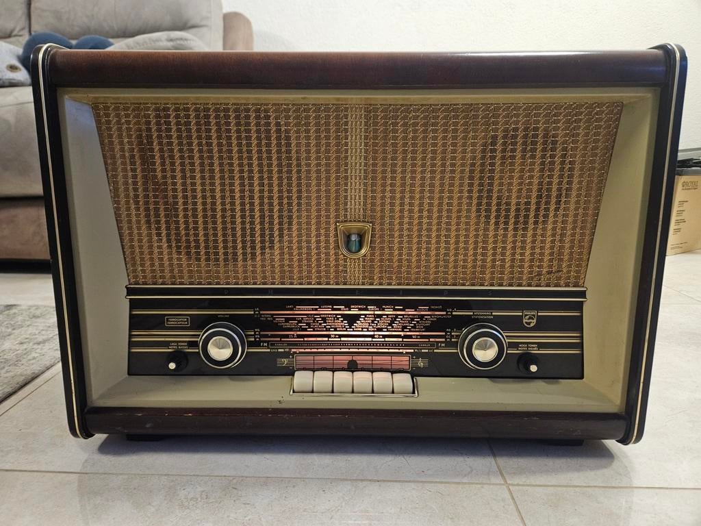 Vintage Philips Radio - Blikvanger voor Verzamelaars, Audio, Tv en Foto, Radio's, Ophalen, Zo goed als nieuw, Radio