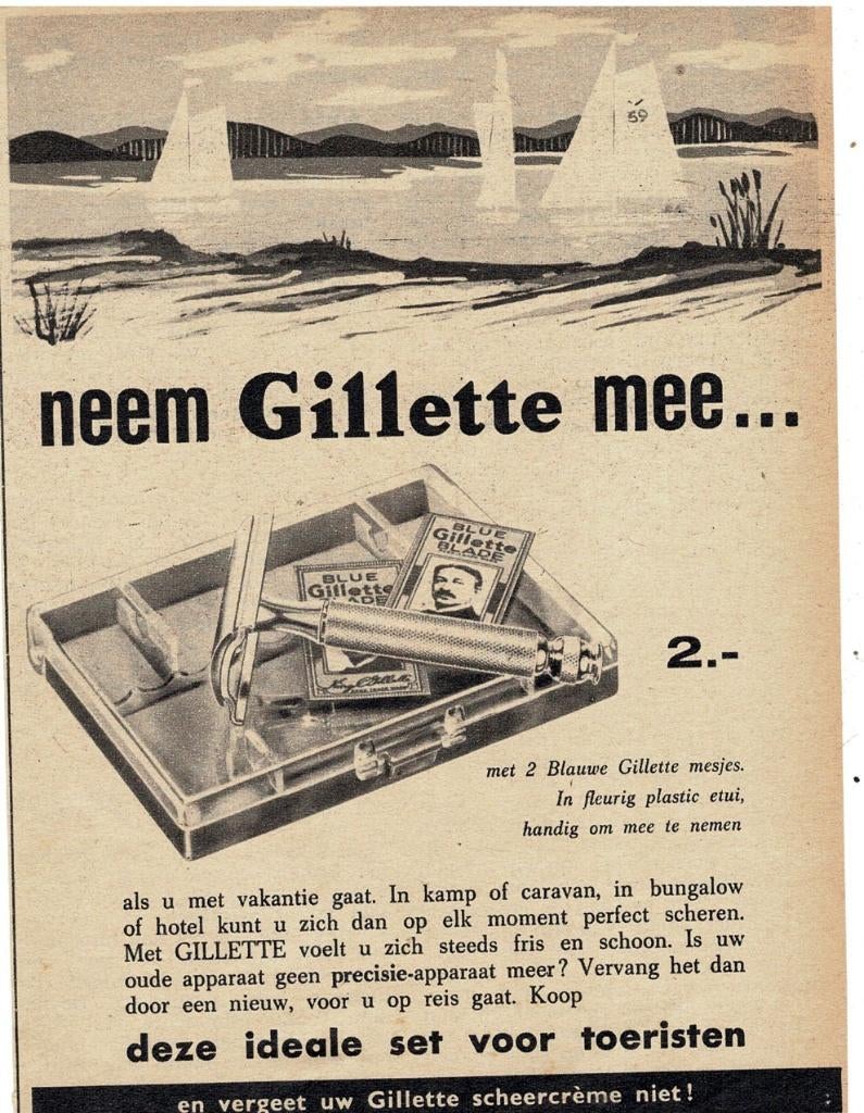 Neem GILLETTE mee.. met 2 Blauwe GILLETTE Mesjes, Verzenden, Zo goed als nieuw, Gebruiksvoorwerp
