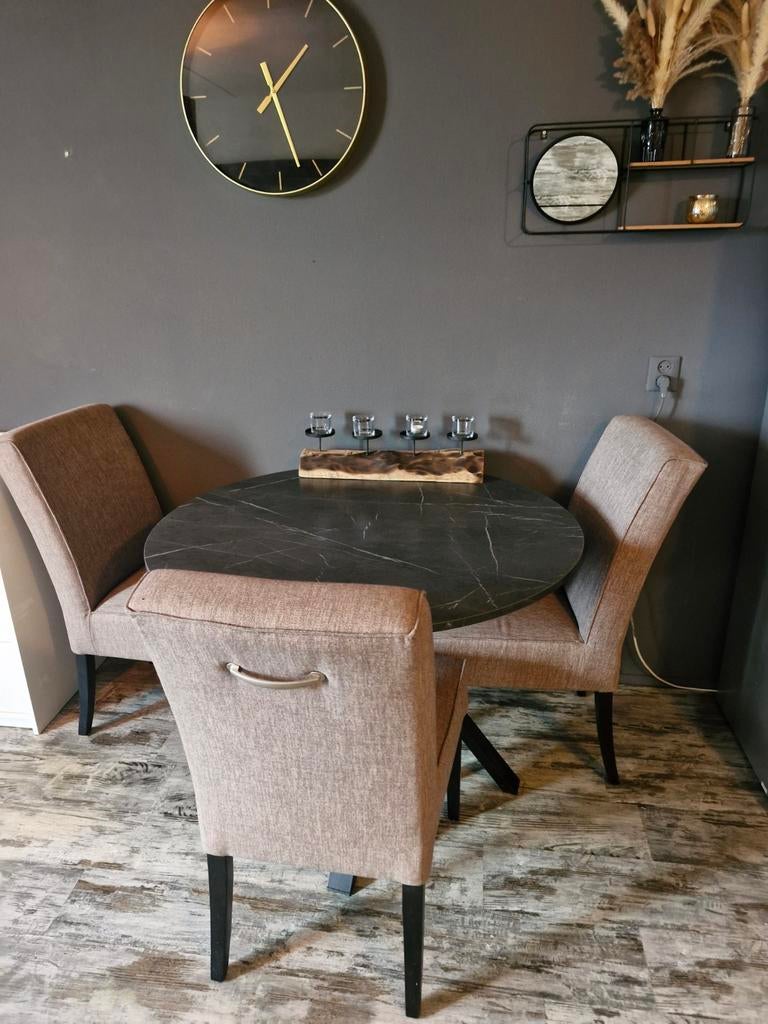 Eettafel + stoelen, Huis en Inrichting, Tafels | Eettafels, Ophalen of Verzenden, Zo goed als nieuw, Rechthoekig, 50 tot 100 cm