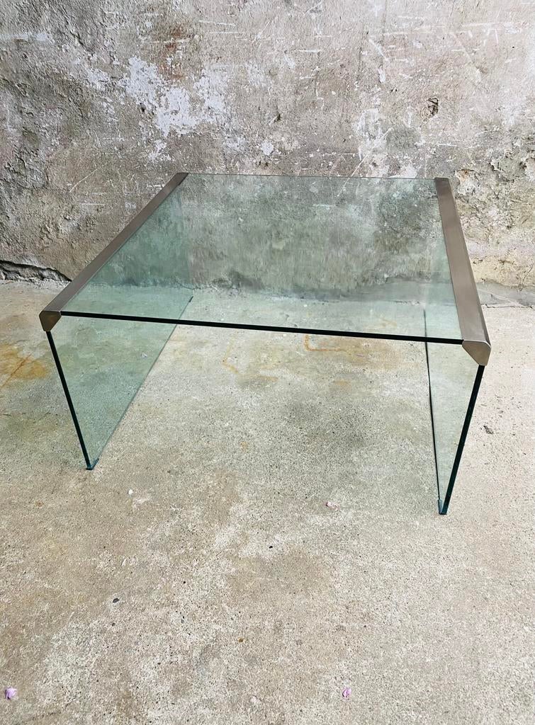 Galotti en Radice Italy glazen bijzettafel, Ophalen of Verzenden, Huis en Inrichting