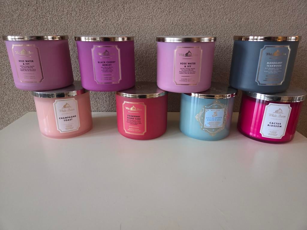 8 originele Bath & Body Works geurkaarsen, volledig nieuw en, Ophalen, Nieuw, Overige materialen, Minder dan 25 cm