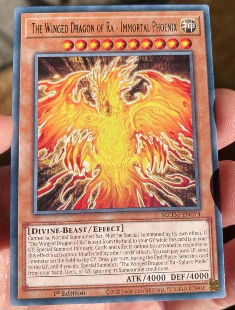 Yu-Gi-Oh! The Winged Dragon of Ra Immortal Phoenix MZTM !, Ophalen of Verzenden, Zo goed als nieuw, Losse kaart
