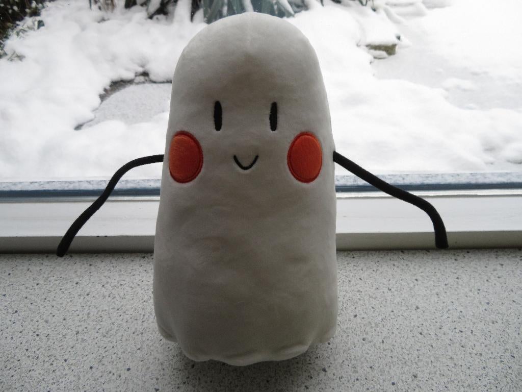 Spook knuffel SPOOKY wit velours met oranje wangen, Ophalen of Verzenden, Zo goed als nieuw, Overige typen