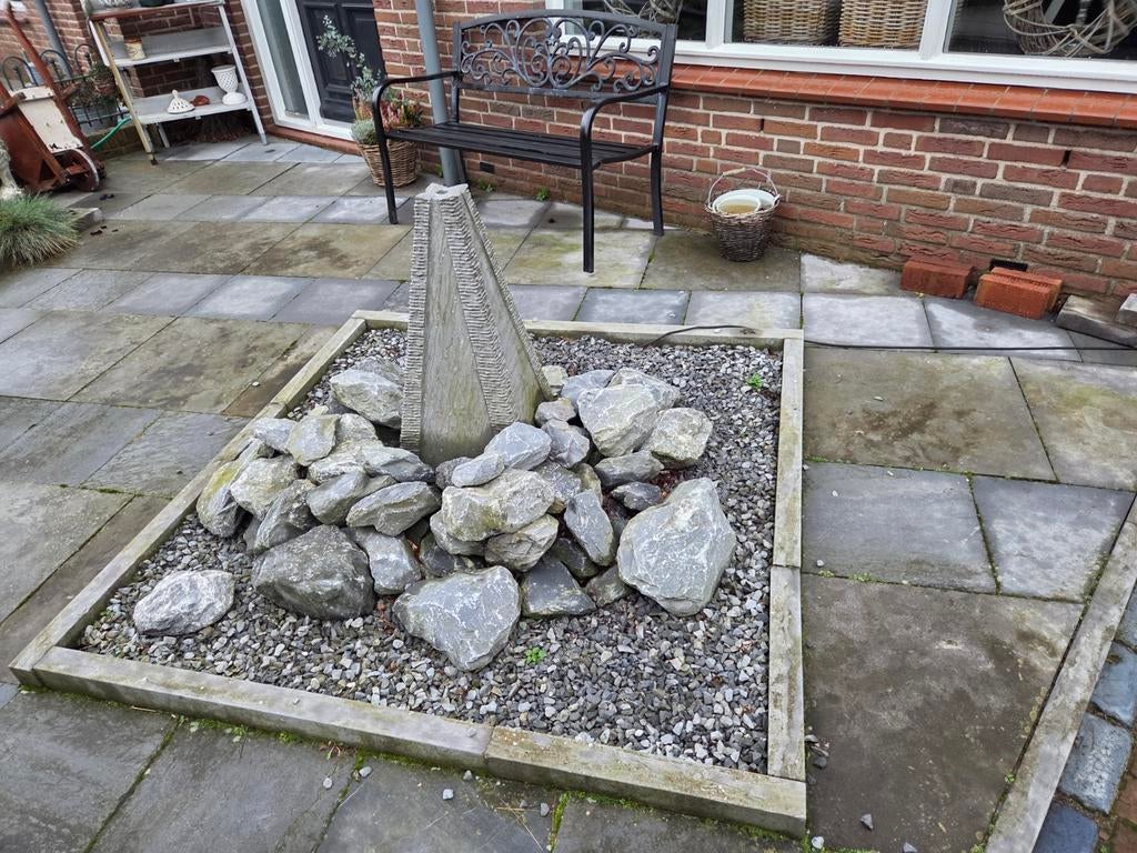 Hardstenen Tuin Waterzuil met rotsblokken, Ophalen, Nieuw, Hardsteen, Waterornament