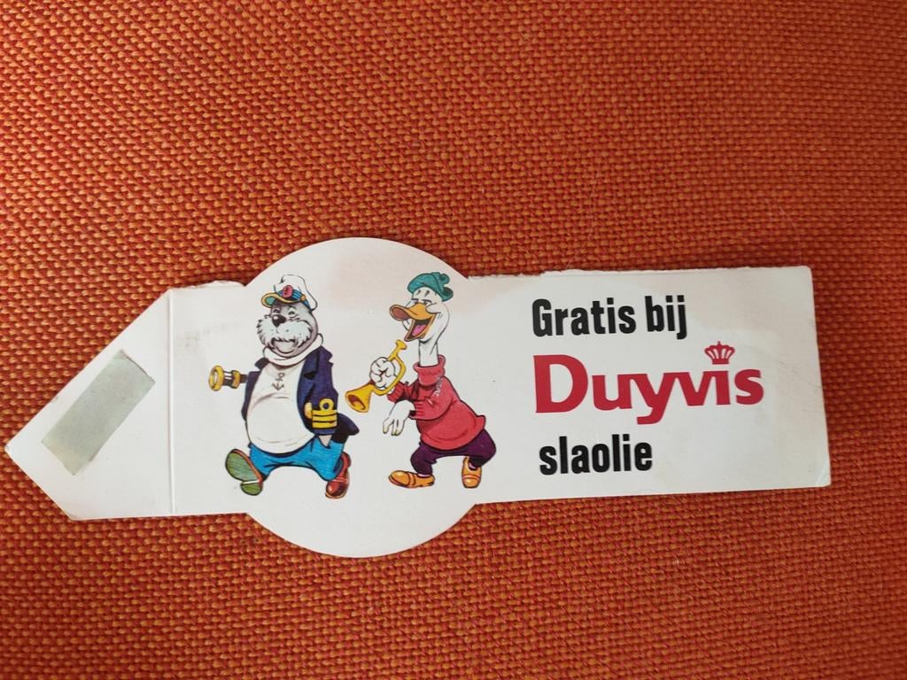 Vintage Duyvis Slaolie Label - Heer Bommel, Ophalen of Verzenden, Olivier B, Bommel en Tom Poes, Gebruikt, Plaatje, Poster of Sticker