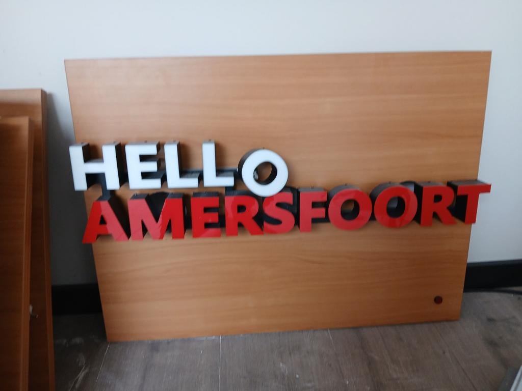 Hallo Amersfoort lichtbak, Ophalen of Verzenden, Rond, Hout, Minder dan 30 cm