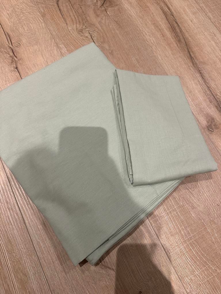 NOUS Living dekbedovertrek 1 persoons lichtgroen, Eenpersoons, Dekbedovertrek, Ophalen of Verzenden, Zo goed als nieuw