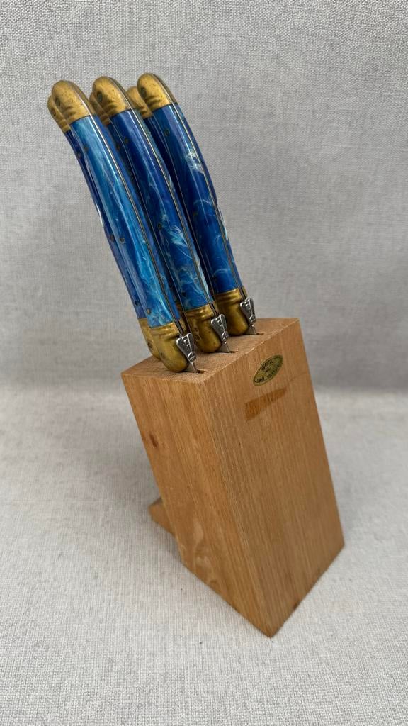 Laguiole steakmessen set met houten blok, Ophalen of Verzenden