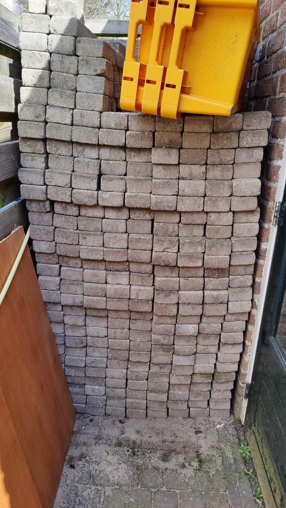 Koppelstones ongeveer 18m2 terras terrastegels, Tuin en Terras, Ophalen, Gebruikt, Beton, Klinkers