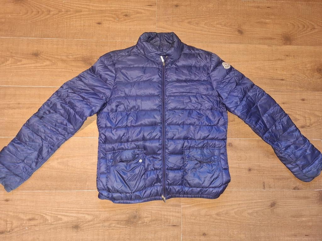 Moncler gewatteerde dames jas zomerjas donsjas maat 36/S, Blauw, Moncler, Ophalen of Verzenden, Zo goed als nieuw