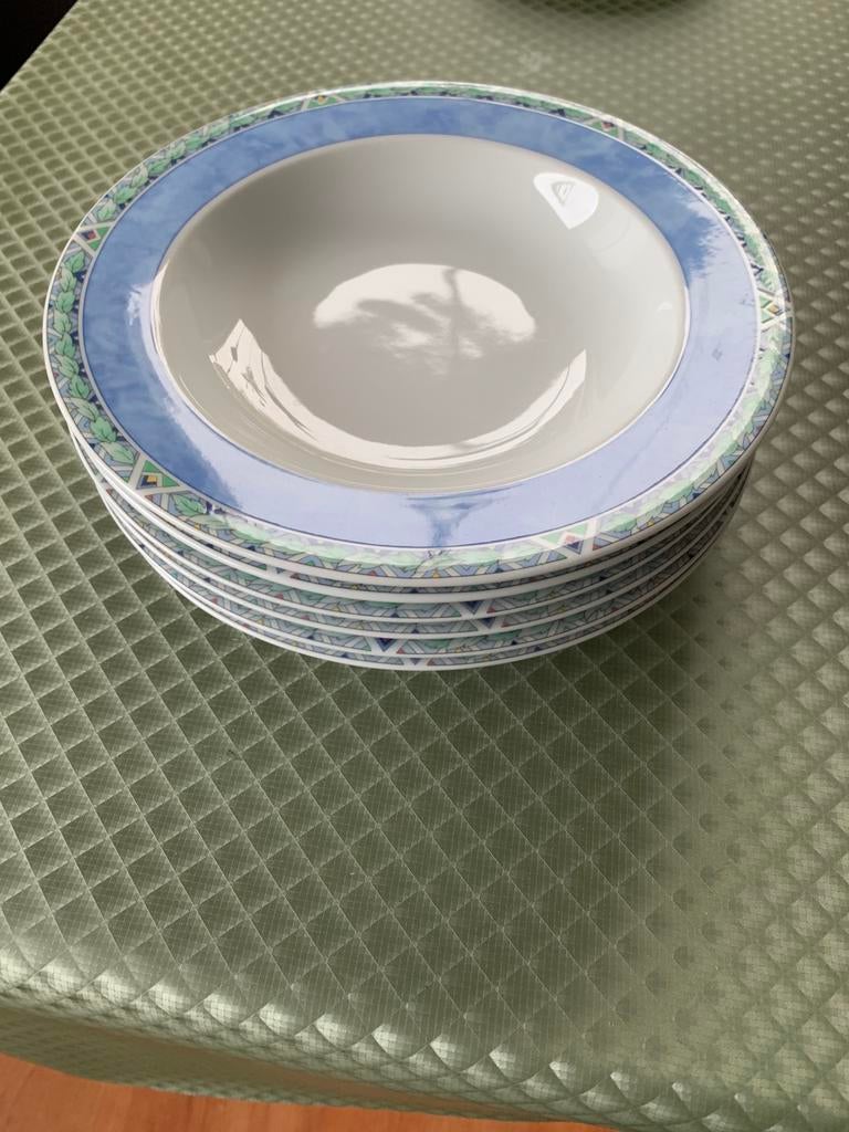 Arzberg AH 6 diepe borden met brede rand, Ophalen of Verzenden, Zo goed als nieuw, Bord(en), Overige stijlen