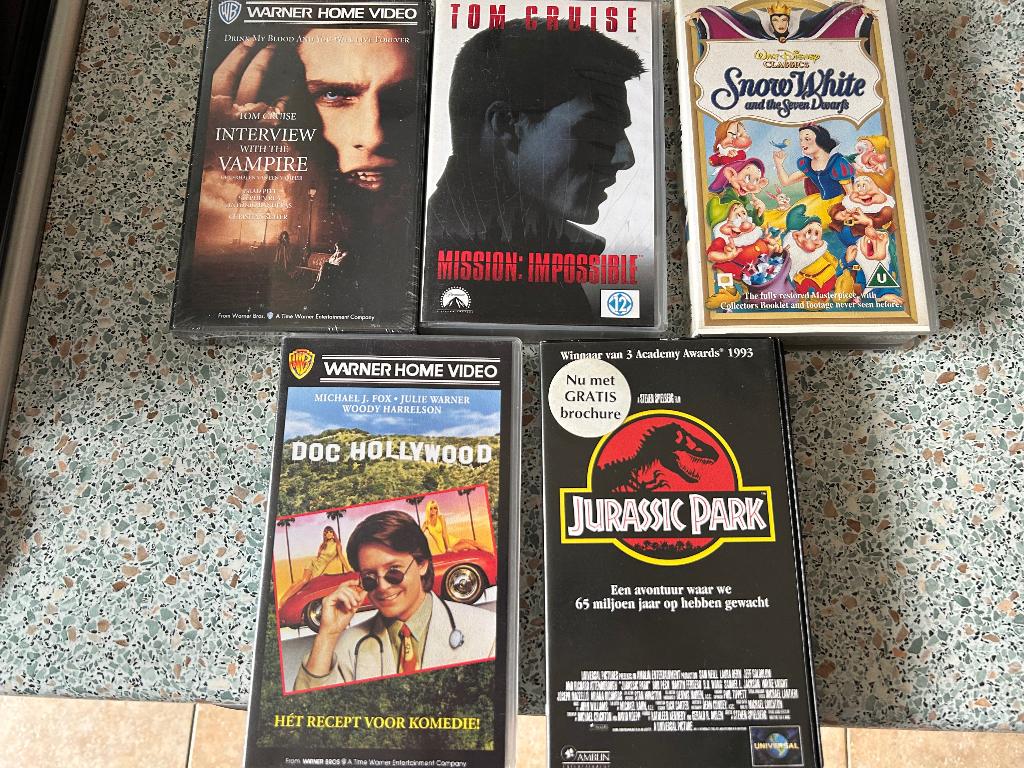 Vhs 80s michael j fox, jurassic park, mi, doc hollywood etc, Alle leeftijden, Ophalen, Gebruikt, Actie en Avontuur