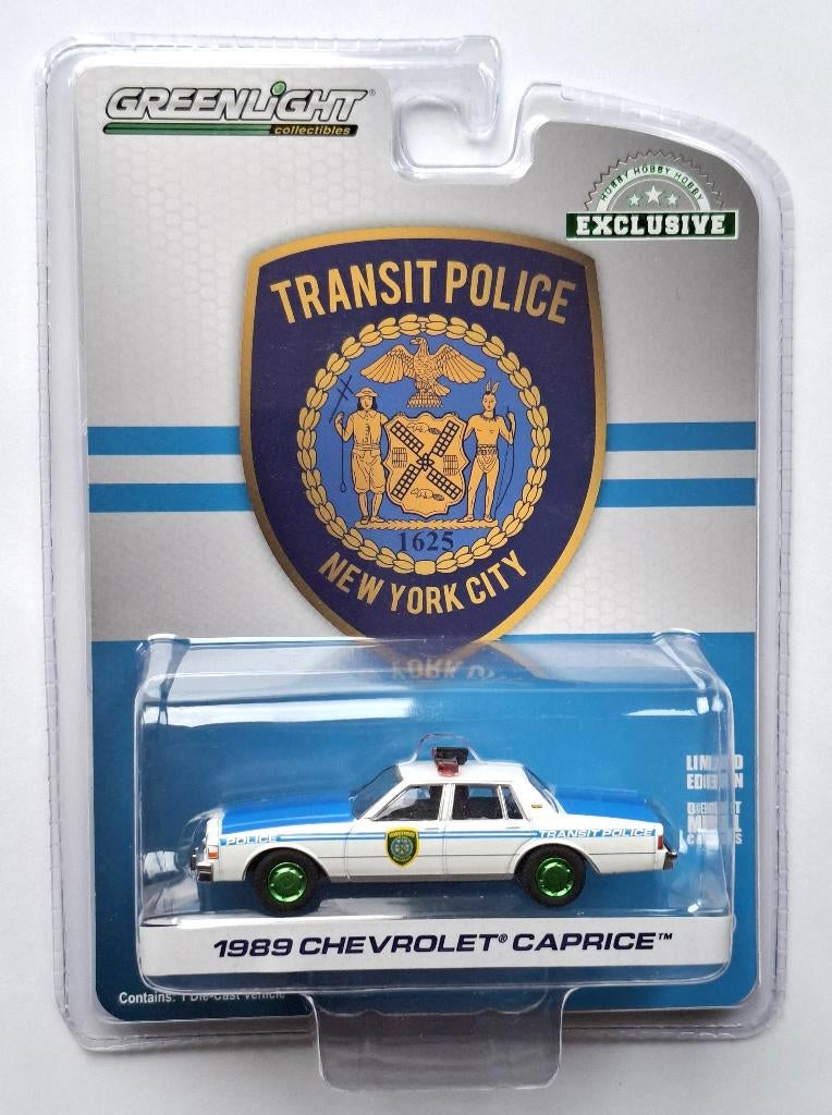 1989 Chevrolet Caprice Greenlight 1/64 Chase Transit Police, Ophalen of Verzenden, Nieuw, Auto