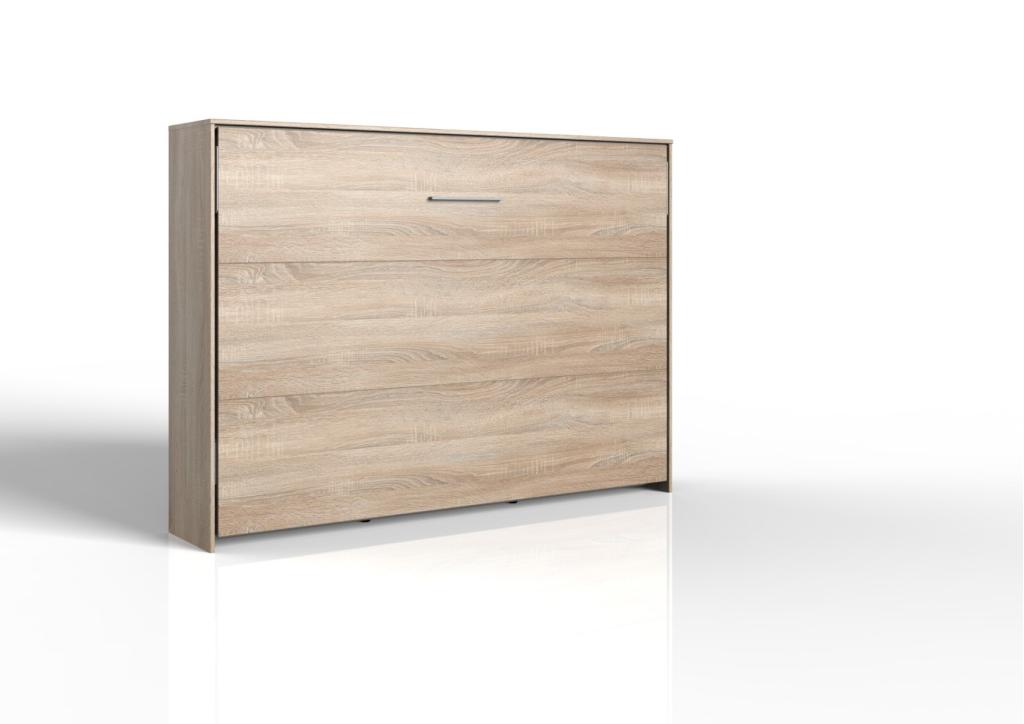 Juist opklapbed horizontaal - 140x200 - Eikenkleur, Niet ingevuld, Niet ingevuld, Niet ingevuld