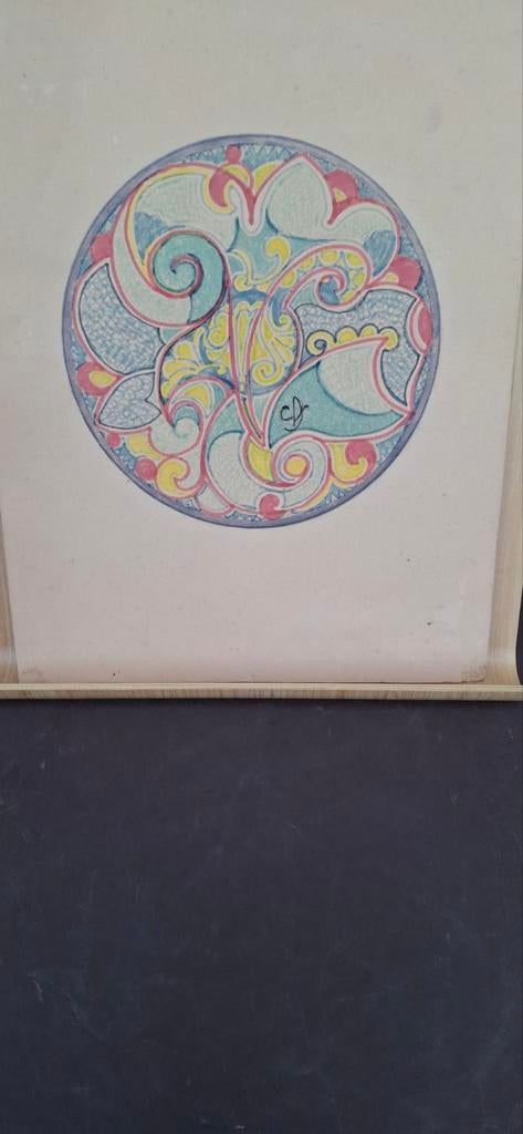 Lion cachet ontwerptekening, Ophalen of Verzenden