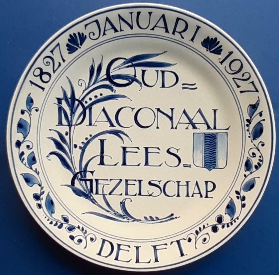 Porceleyne Fles 1927 Oud Diaconaal Leesgezelschap 18cm (2), Antiek en Kunst, Ophalen of Verzenden