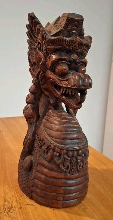 Houten beeld draak, Antiek en Kunst, Ophalen of Verzenden
