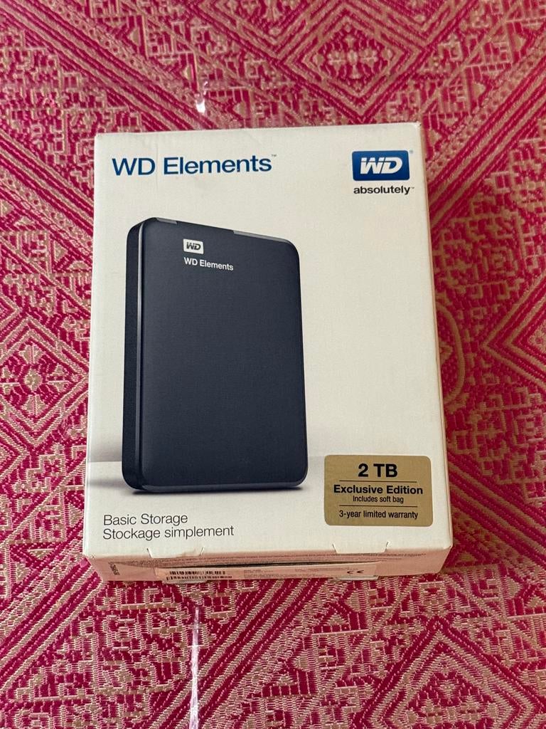 WD Elements 2TB Externe Harde Schijf, Computers en Software, Harde schijven, Server, HDD, Nieuw, Ophalen of Verzenden