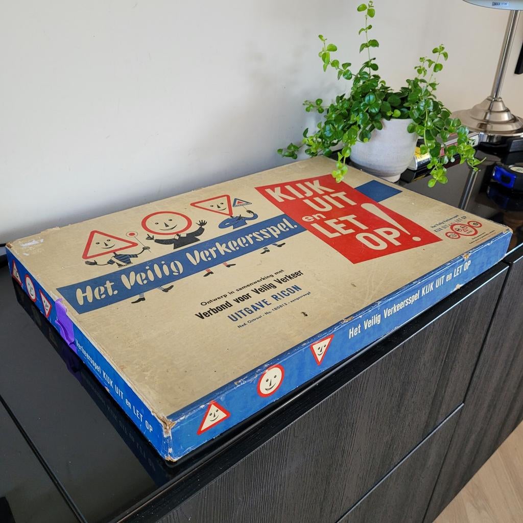 Vintage Verkeersspel 'Kijk Uit en Let Op!' - Ricon, Drie of vier spelers, Ophalen of Verzenden, Gebruikt, Ricon
