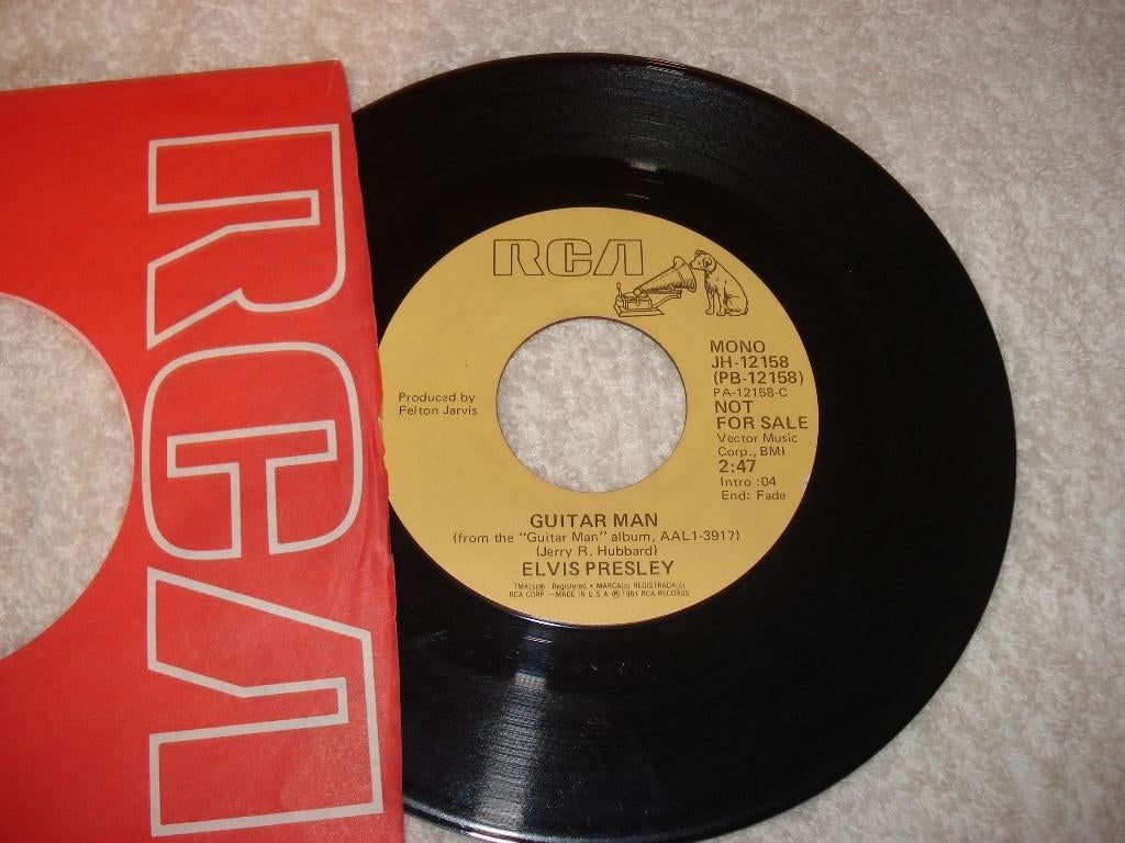 Elvis Presley   Promo  Guitar Man  Usa      Orgineel, Ophalen of Verzenden, Zo goed als nieuw, Pop