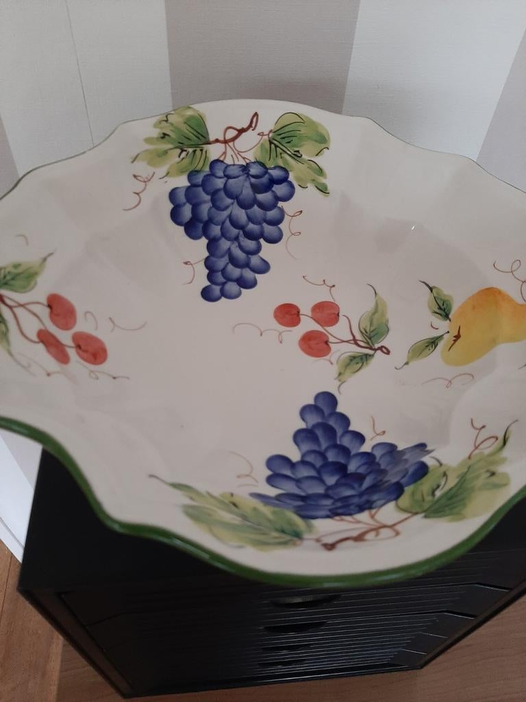 Schaal met fruitdecoratie uit ITALY, Ophalen of Verzenden