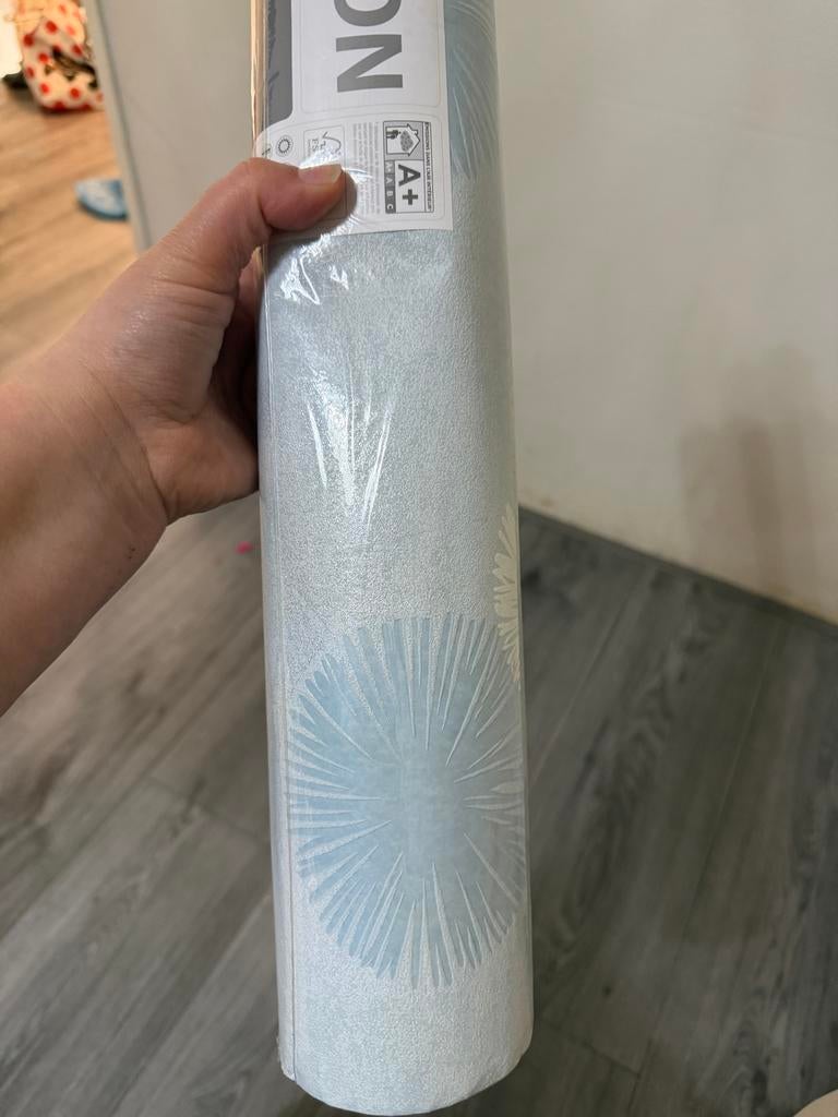 3 rollen behang met patroon, Ophalen, Minder dan 10 m², Blauw