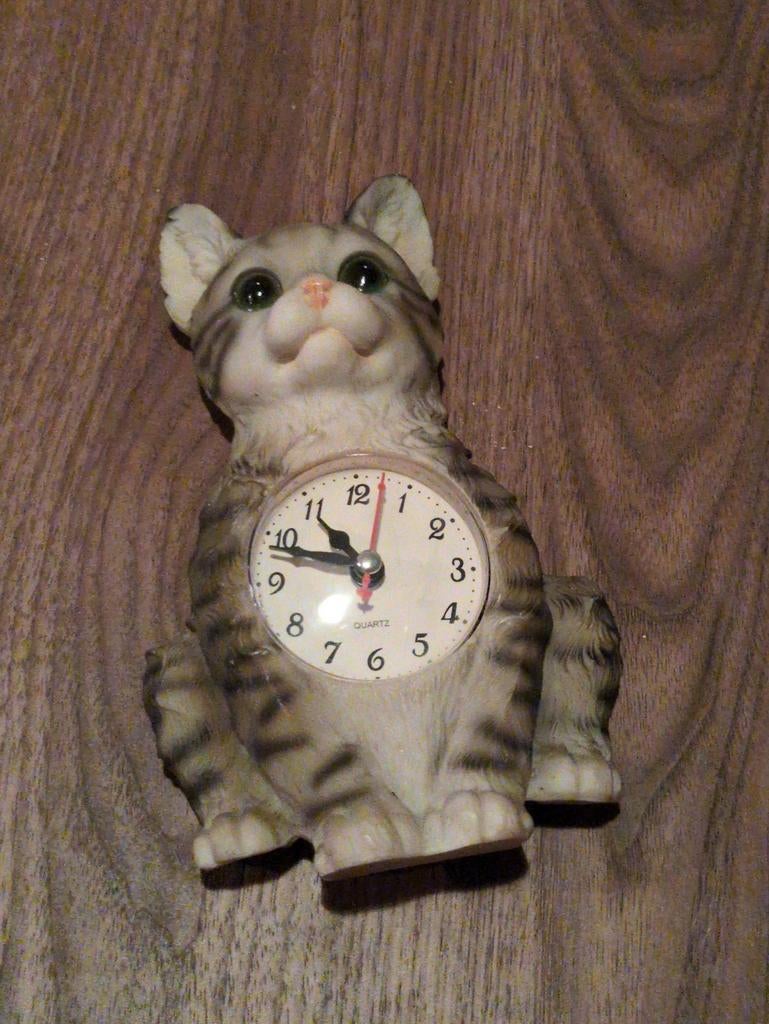 Leuke kattenklok - 20cm hoog, 15cm breed, Huis en Inrichting, Woonaccessoires | Klokken, Ophalen of Verzenden, Gebruikt, Analoog