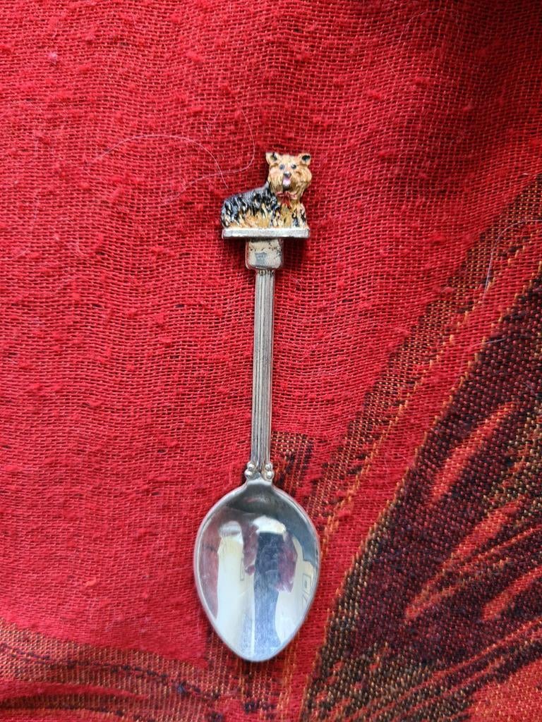 Yorkshire terriër verzilverde theelepel W.A.P.W, Ophalen of Verzenden