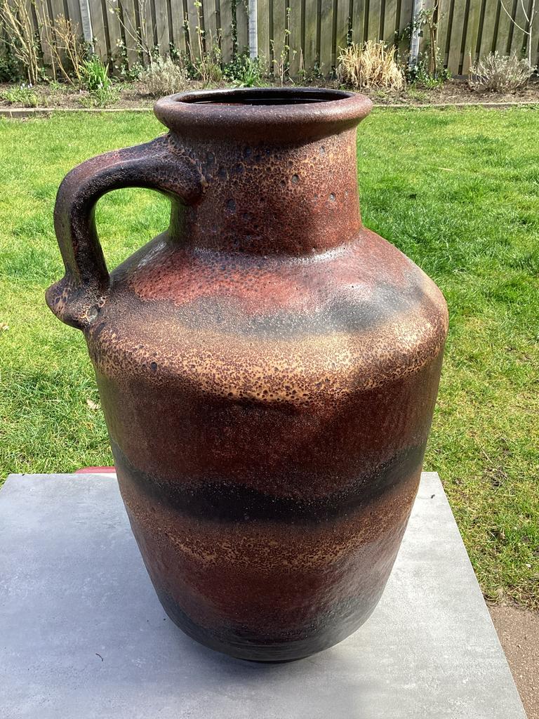 Grote retro vloervaas Carstens Atelier 0550, Brutalisme, 50c, Ophalen of Verzenden