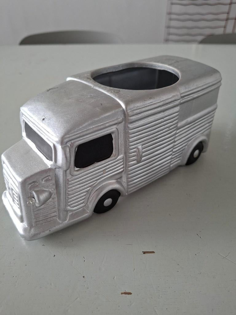 bloempot, plantenpot Citroën HY busje ribbelbus keramiek, Ophalen of Verzenden, Zo goed als nieuw, Auto's