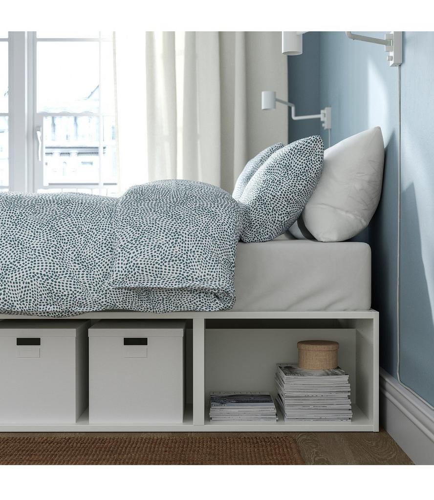 Ikea Platsa bedframe met opbergruimte 140x200 cm, Huis en Inrichting, Ophalen, Wit, Tweepersoons, 140 cm