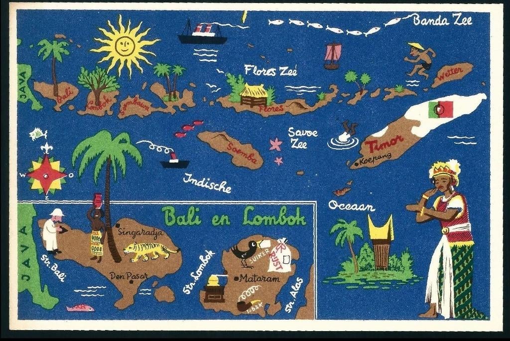 Jan Wijga Indonesië Bali en Lombok, Verzenden, 1920 tot 1940, Ongelopen, Sterren en Beroemdheden