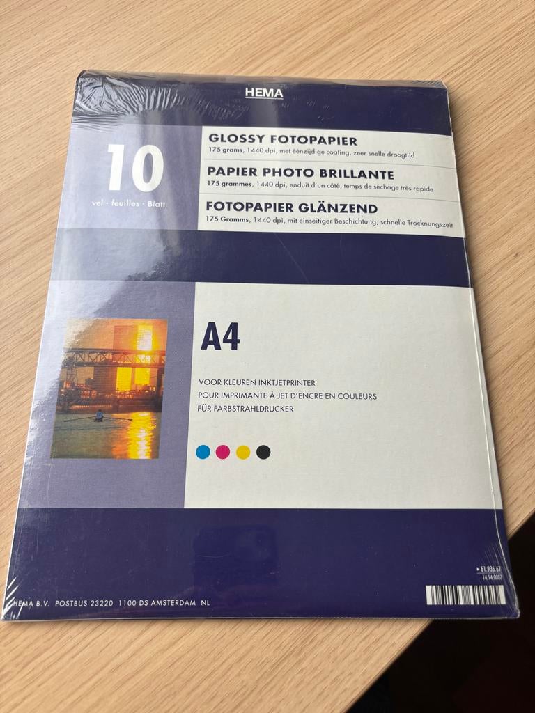 HEMA Glanzend Fotopapier A4 175 gram (10 vellen), Ophalen, Nieuw