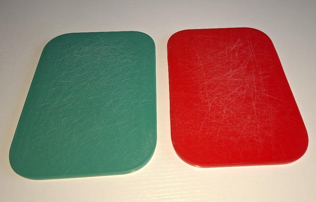 Ikea snijplankjes, 3 stuks, rood,groen,lichtblauw, 22 x 16, Ophalen of Verzenden, Gebruikt