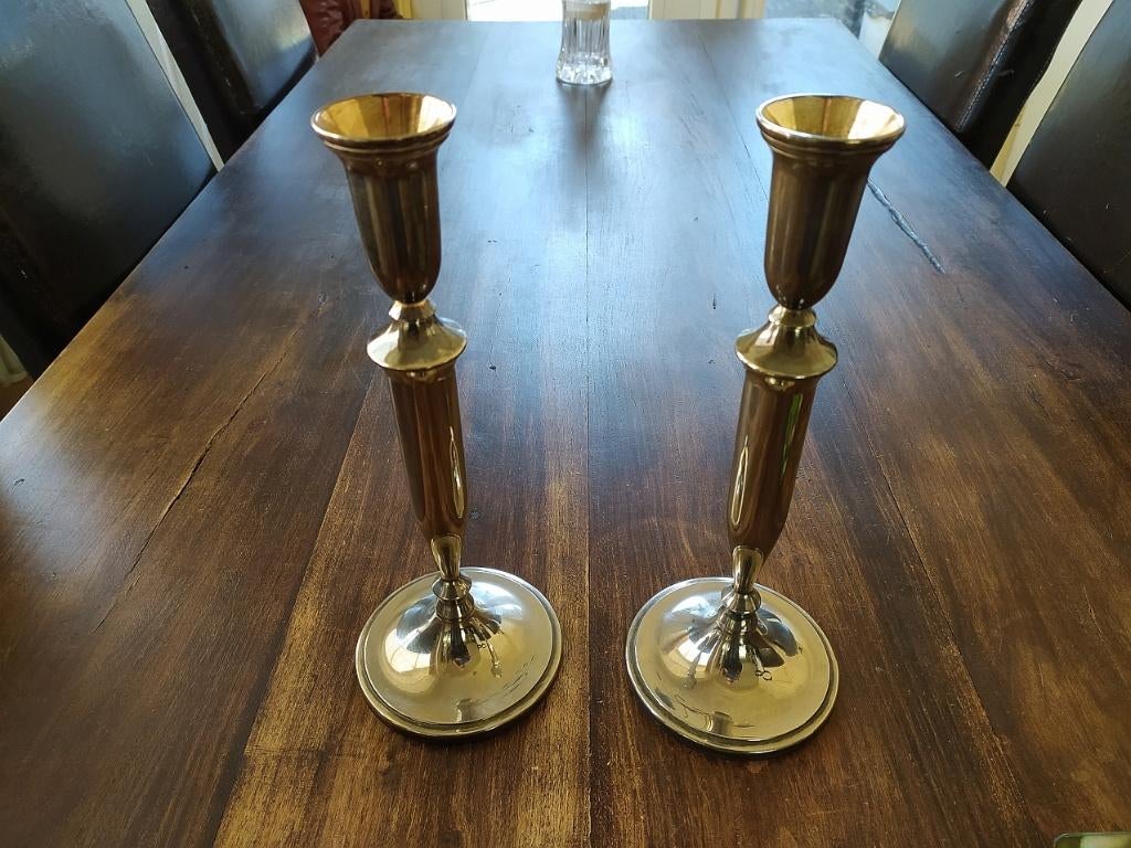 2 zilveren kaarshouders of zwaar verzilverd zilver kandelaar, Ophalen of Verzenden, Zilver