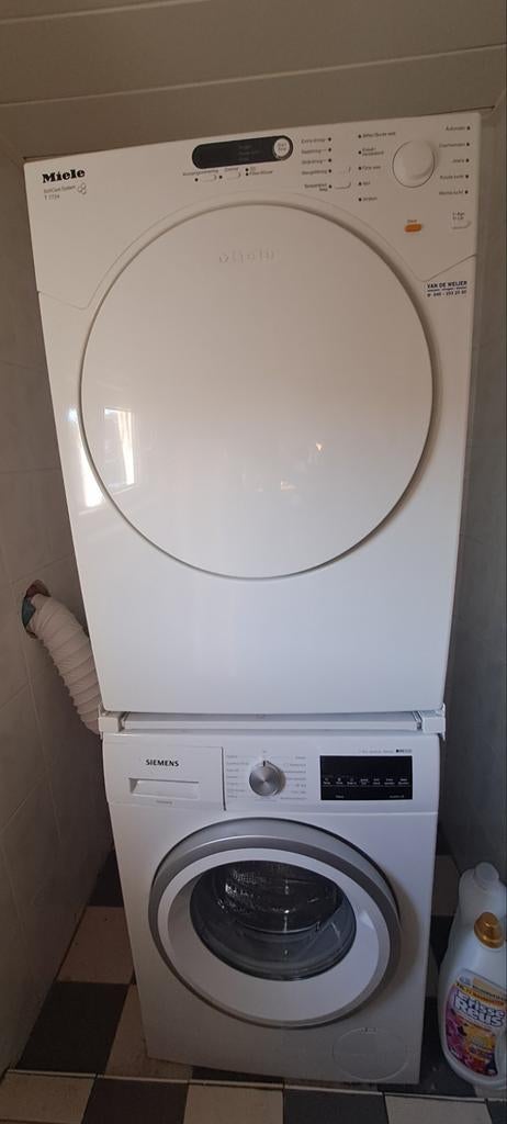 Miele T7734 droger en Siemens iQ500 wasmachine, Witgoed en Apparatuur, Wasmachines, Gebruikt, Voorlader, 8 tot 10 kg, 85 tot 90 cm